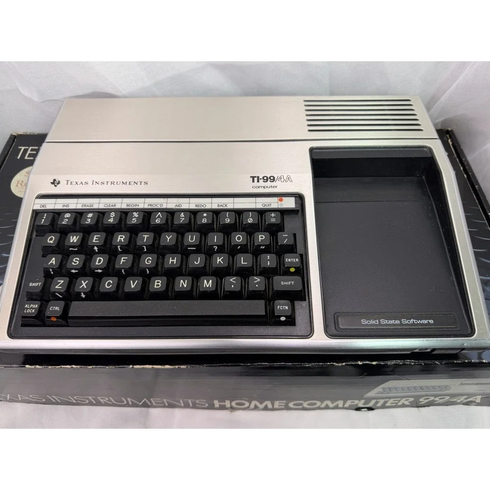 Vtg TI-99/4A Texas Instruments Home Computer Boxed w/ Controllers Repair READ